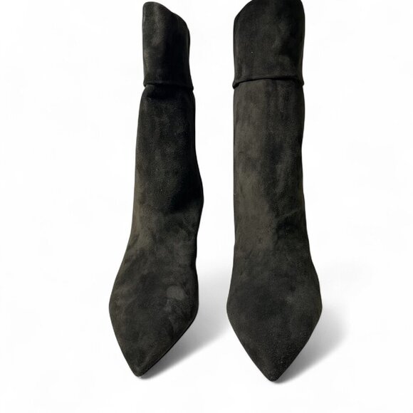 Saint Laurent Women's Liz 85 Luxor Suede Booties Sabble Brown EU 37.5 NIB - Picture 4 of 16